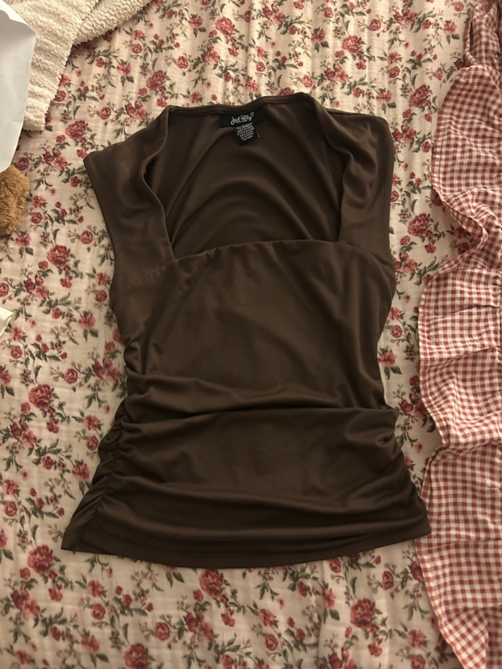 Apt. 9 Brown Sleeveless Ruched V-Neck Tank Top